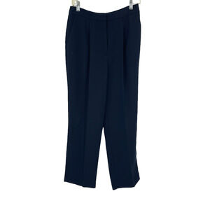 Pearl by Lela Rose Pants Navy Hallie High Waisted Pleated Made in USA Size 6